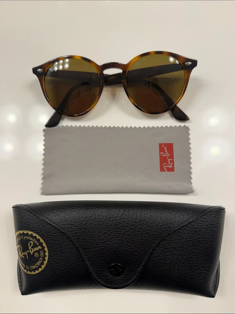 Ray-Ban Tortoiseshell Frame Sunglasses with Brown Lenses